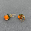 Agate Persimmon Dangle Earrings