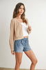 Cotton Crochet Tie-Front Cardigan: Orange