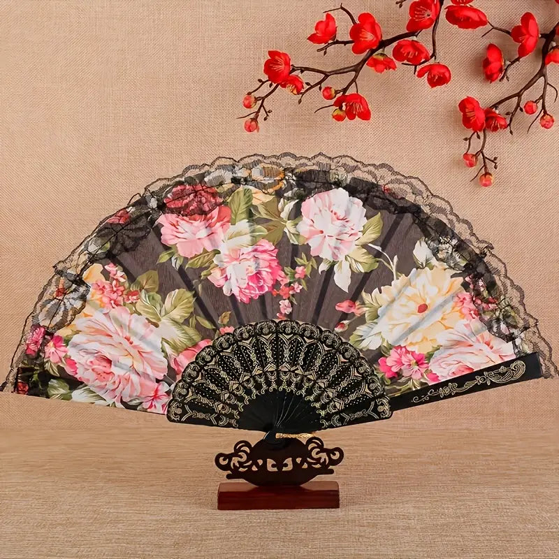 Floral Lace Folding Fan17