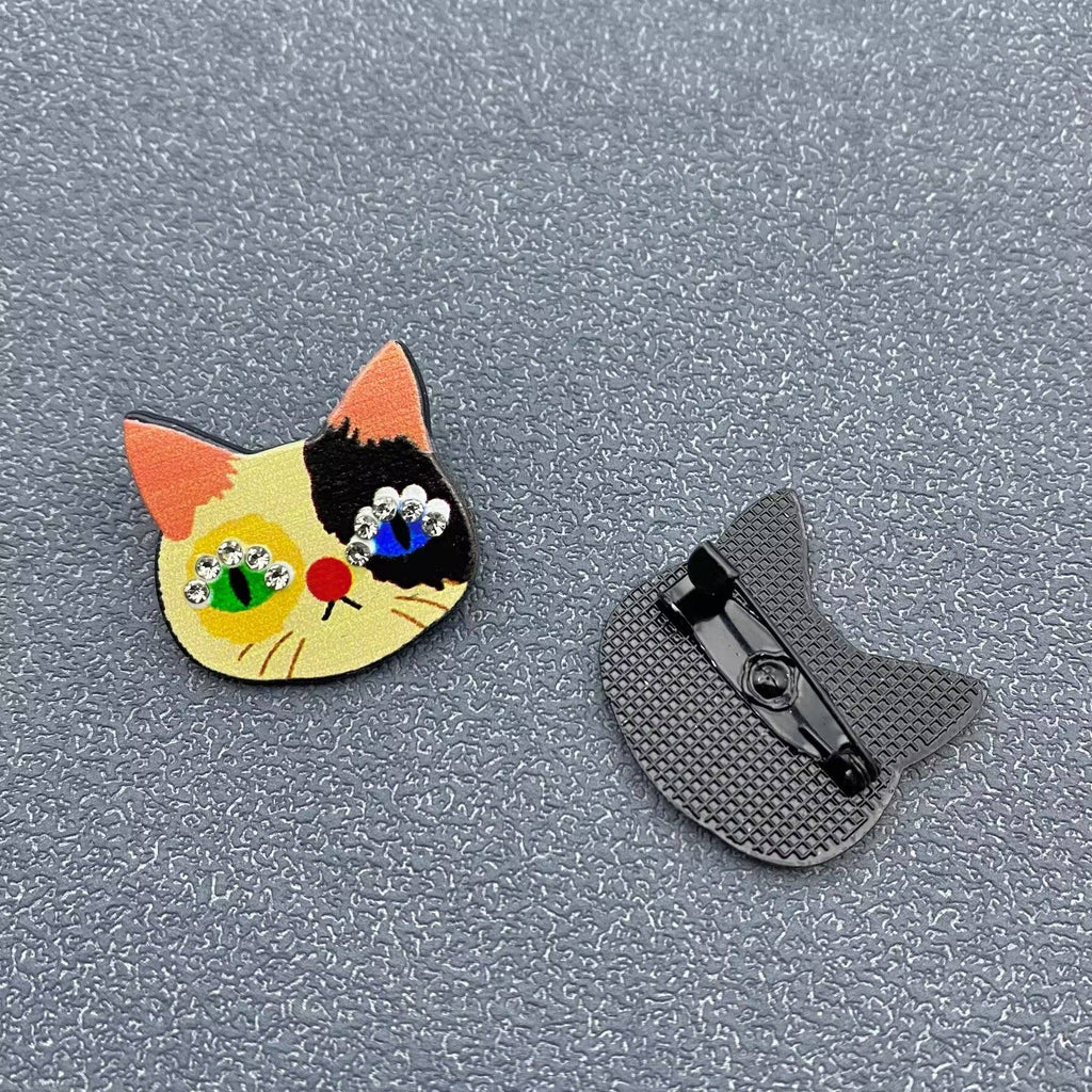 Cute Cat's Head Brooch