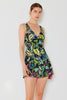 Skirted Maillot Swim Dress: Tropical