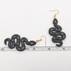 Moon Snake Wooden Earrings