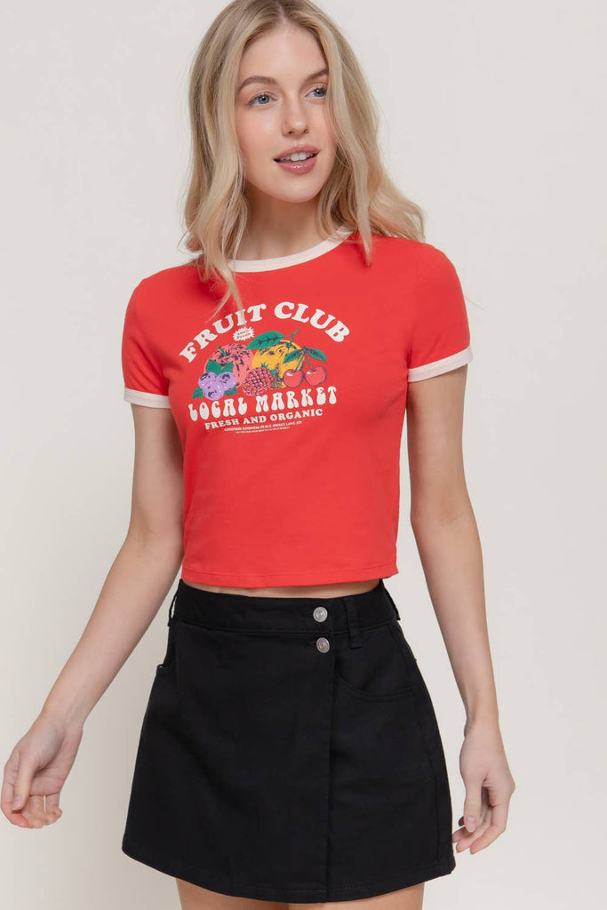 Fruit Club Vintage Tee: Red