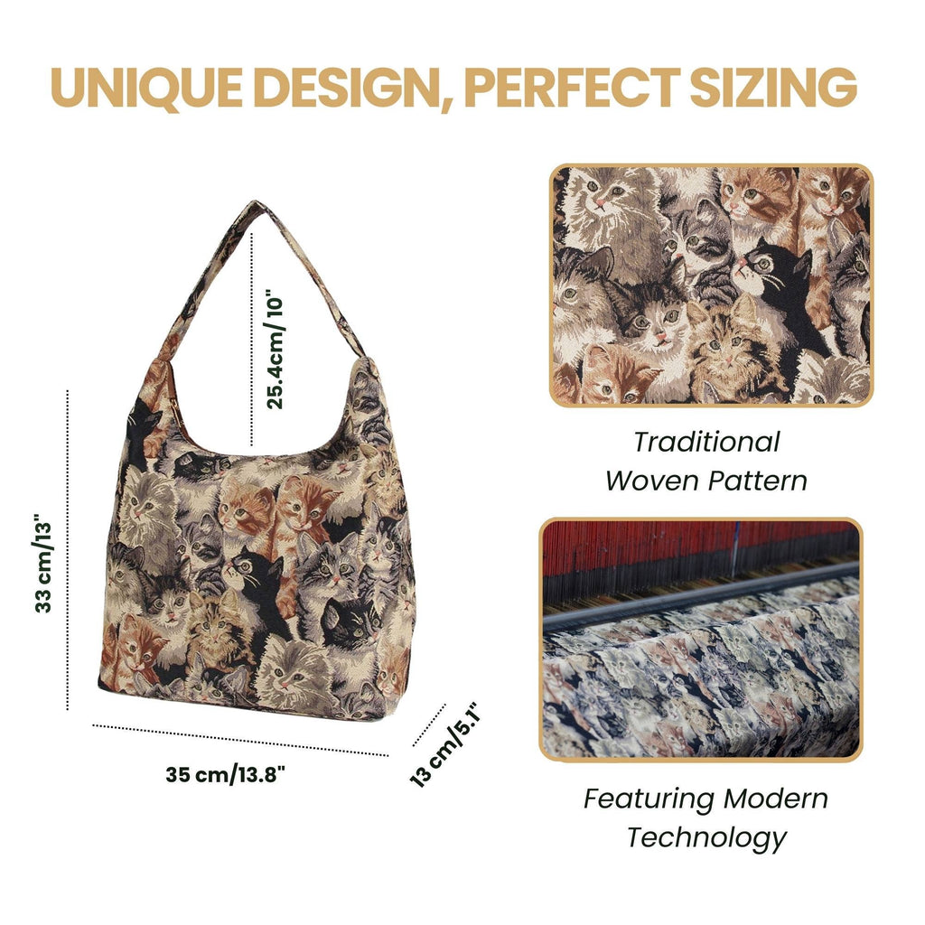 Cat Tapestry Hobo Bag