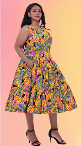 Monstera And Pineapple Party Dress