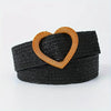 Stretch Rattan Heart Belt: Black