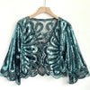 Sequin Tulle Bolero: Peacock