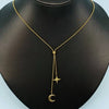 Star Moon Charm Gold Plated Necklace