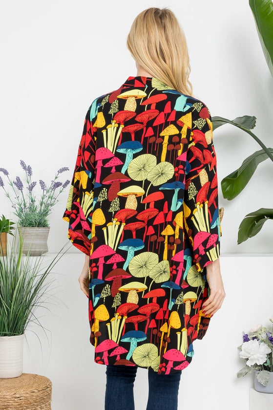 Night Mushrooms Kimono