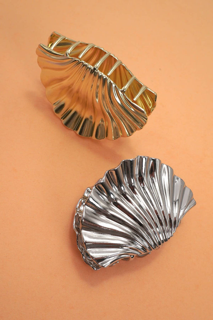 Silver Shell Hair Claw