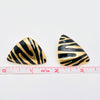80's Black Striped Stud Earrings