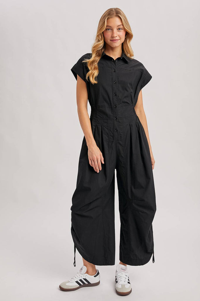 Cotton Utility Shirting Jumpsuit