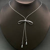 Stainless Steel Bow Lariat Necklace