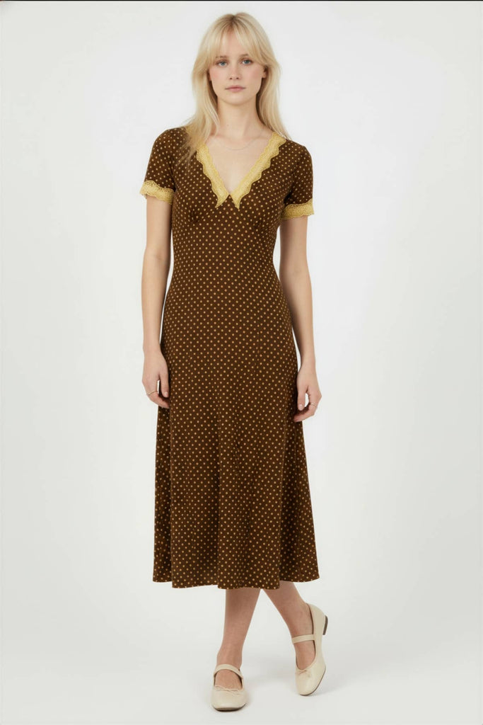 Bonnie Vintage Dots Knit Dress