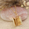 Gold Book Locket Necklace