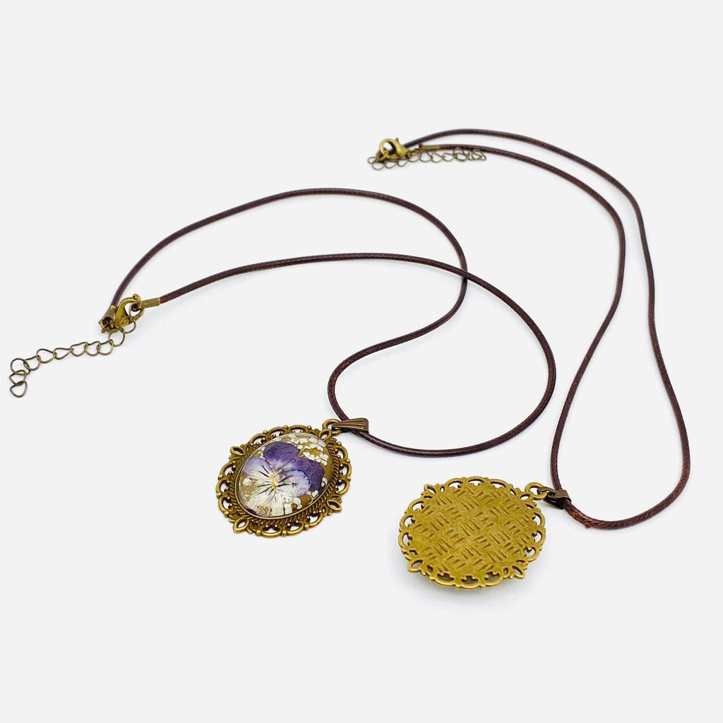 Palace Dried Flowers Necklace: Rapeseed flower & Ferns