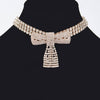 Rhinestone Bow Choker: Gold