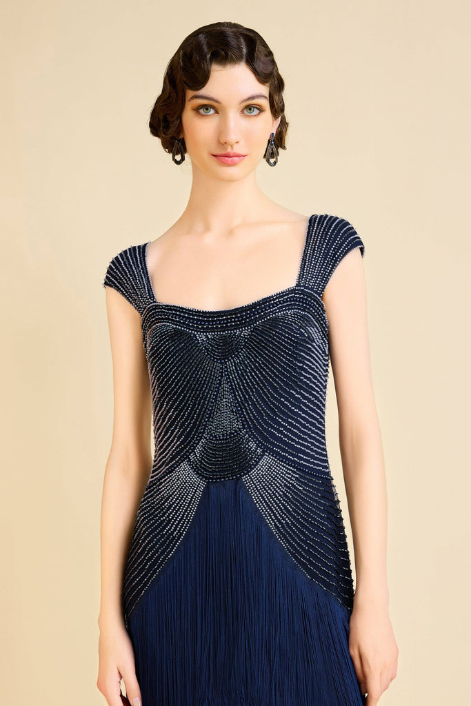 Marchesa Midnight Blue Beaded Dress