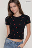 Cherry Embroidery Seamless Tee
