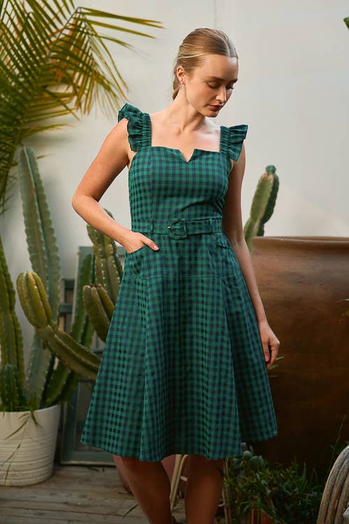 Emerald City Gingham Dress