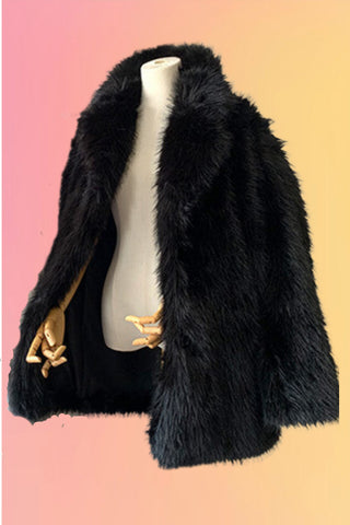 Aubergine Fur Trim Wool Blend Coat