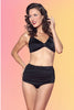 Vintage Style 2 Piece Swimsuit: Black