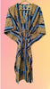 Leopard Print Cotton Caftan: Blue