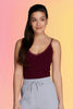 Lace Trimmed Bamboo Cami: Bordeaux