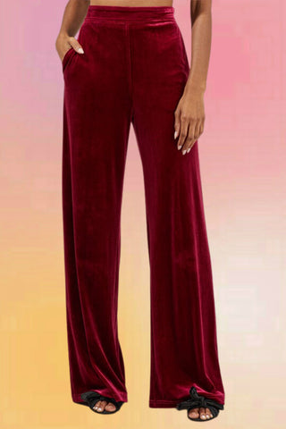 Embroidered Wide Leg Pant