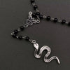 Snake Black Glass Beaded Necklace