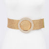 Silver Stetch Rattan Rhinestone Belt