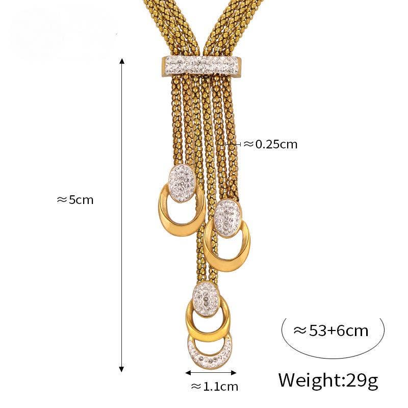 Triple Layer Gold Plated Chain Necklace