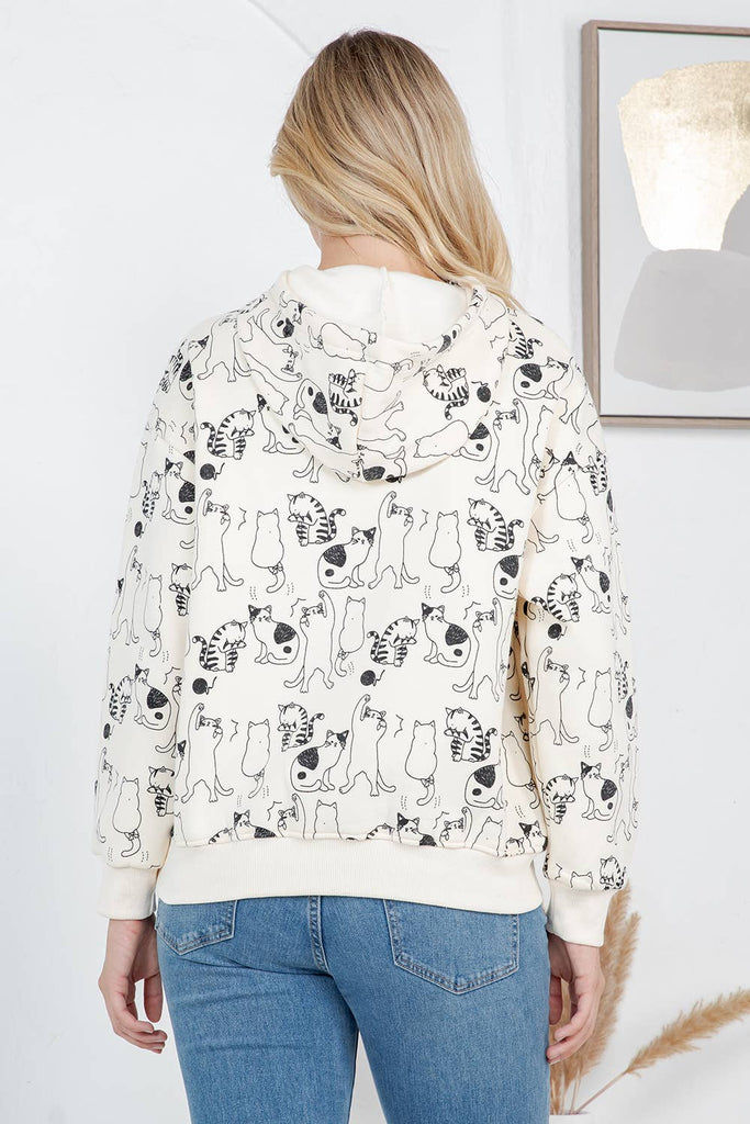 Dancing Cats Pullover Fleece Hoodie