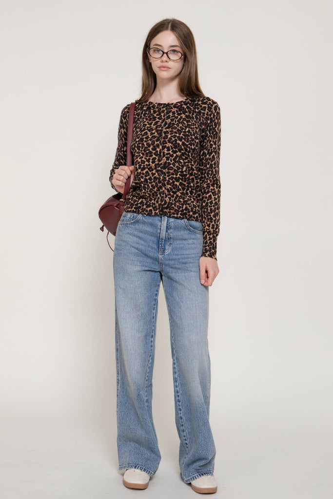 Leopard Print Long Sleeve Cardigan