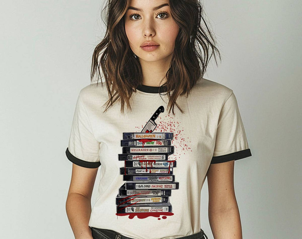 Horror Movie Night Retro Tee