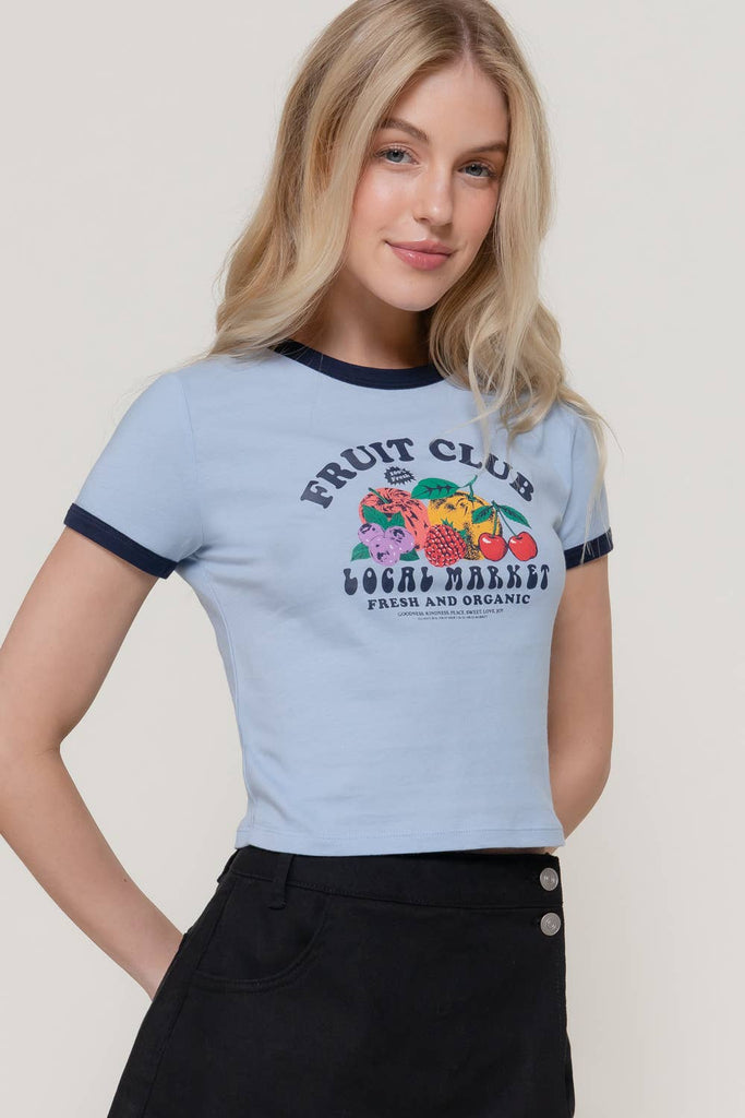 Fruit Club Vintage Tee: Blue