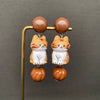 Ginger Cat Dangle Earrings
