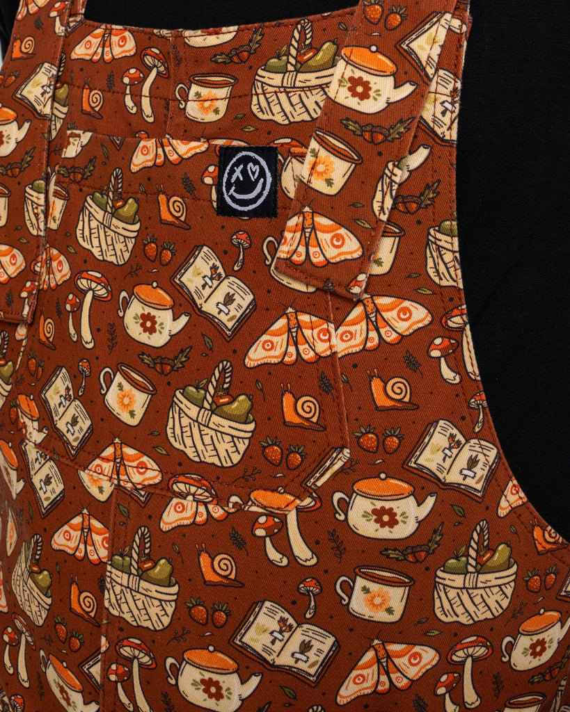 Mushroom Tea Party Stretch Dungarees