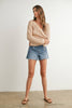 Cotton Crochet Tie-Front Cardigan: Orange