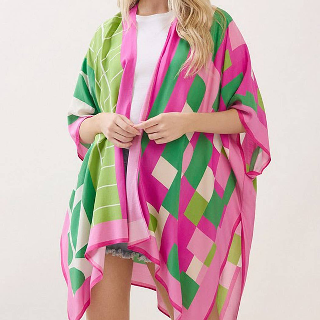 Geometric Print Kimono