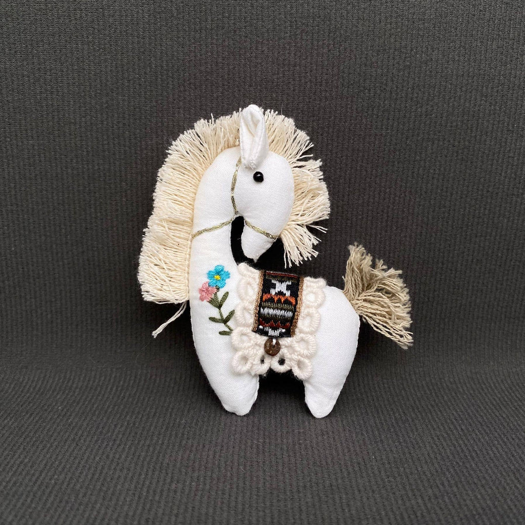 Brown Linen Horse Brooch