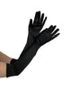 Plain Satin Gloves: Black