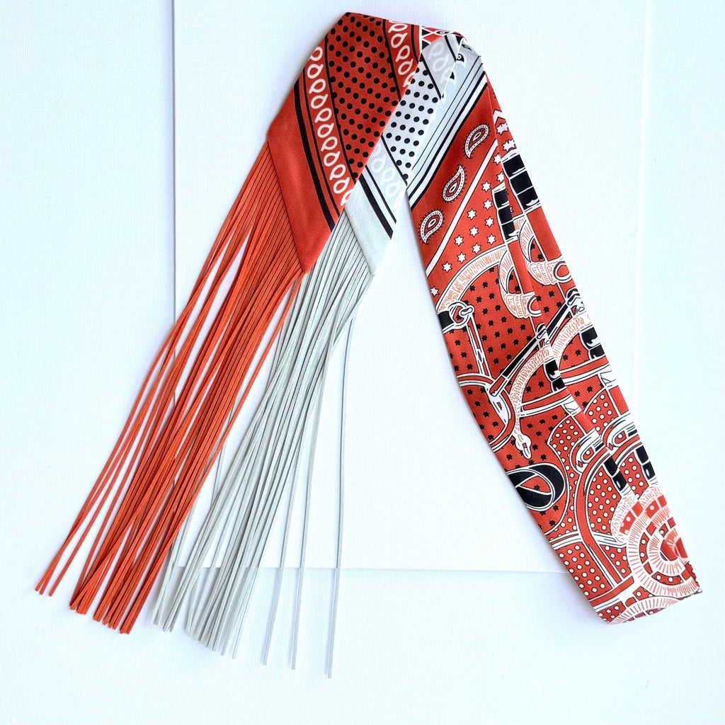 Fringe Scarf Horsebit: Orange
