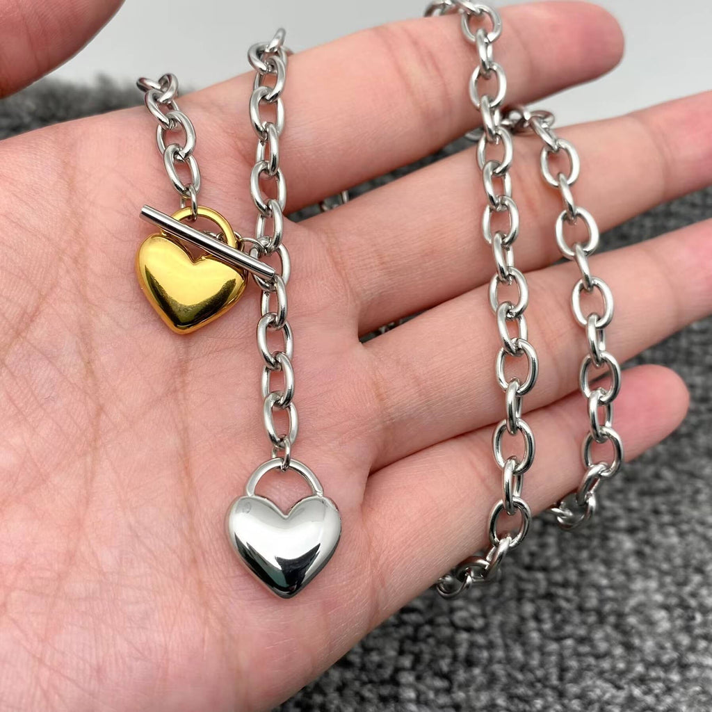18K Plated Heart Charm  Necklace