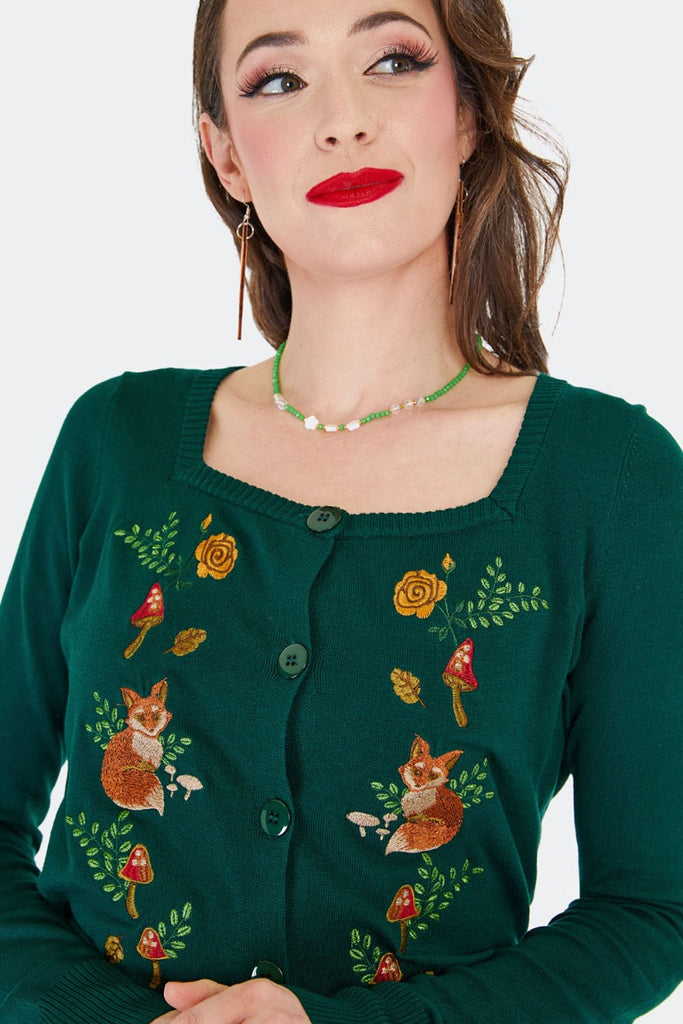 Fox And Mushrooms Cardigan