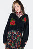 Oversized Rose Embroidered Cardi