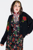 Oversized Rose Embroidered Cardi
