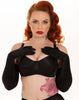 Plain Satin Gloves: Black