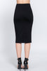 Ponte Pencil Midi Skirt: Blk