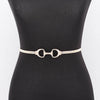 Horsebit Buckle Stretch Melta Belt: Silver